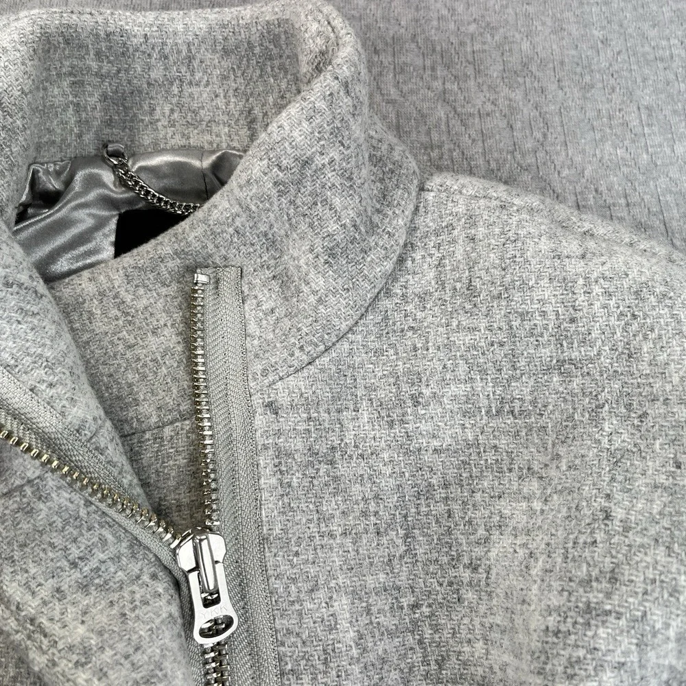 J. Crew Nello Gori Italian Stadium Cloth‎ Pea Coat 00P Gray Wool Stand Collar - Picture 8 of 9
